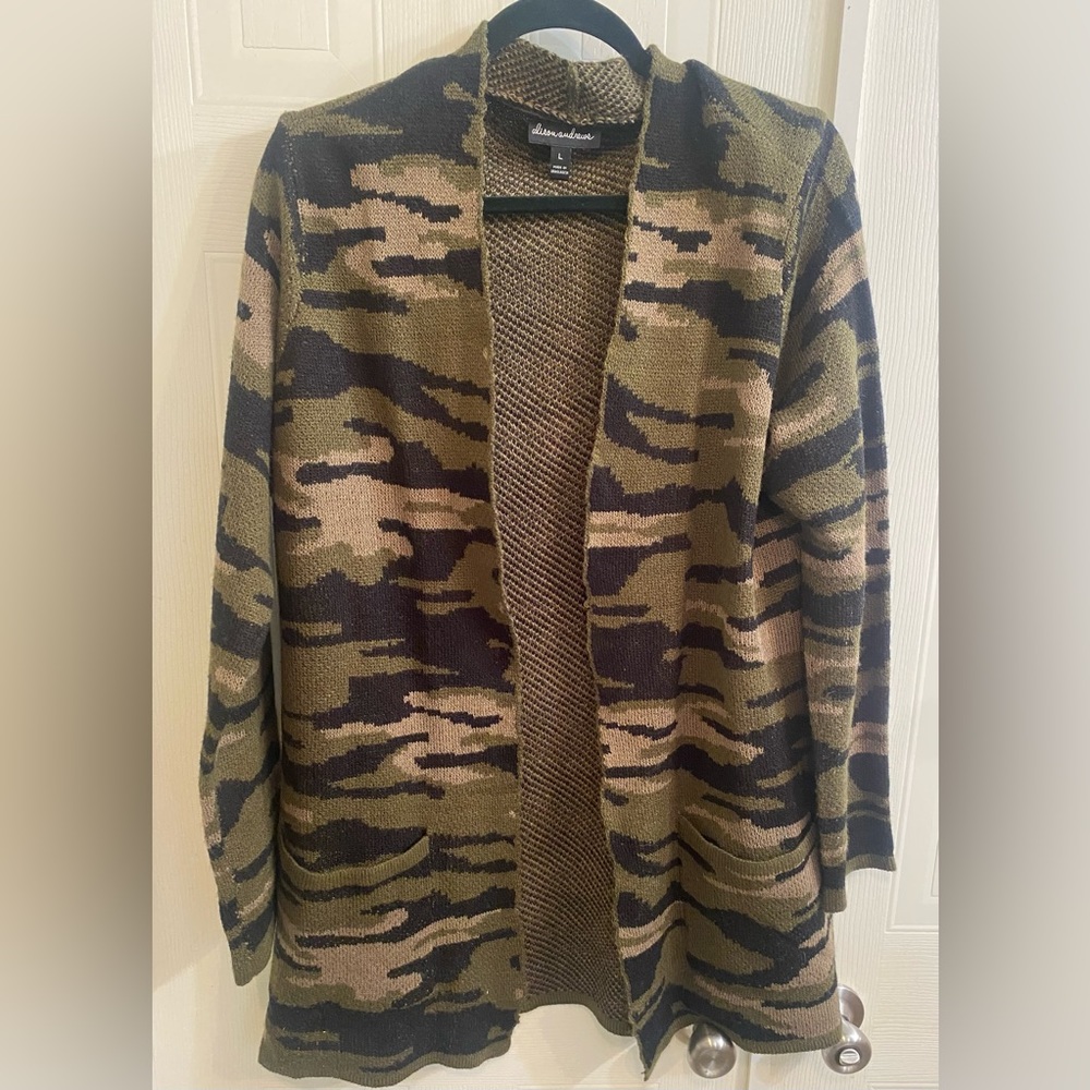 Camo Sweater Cardigan